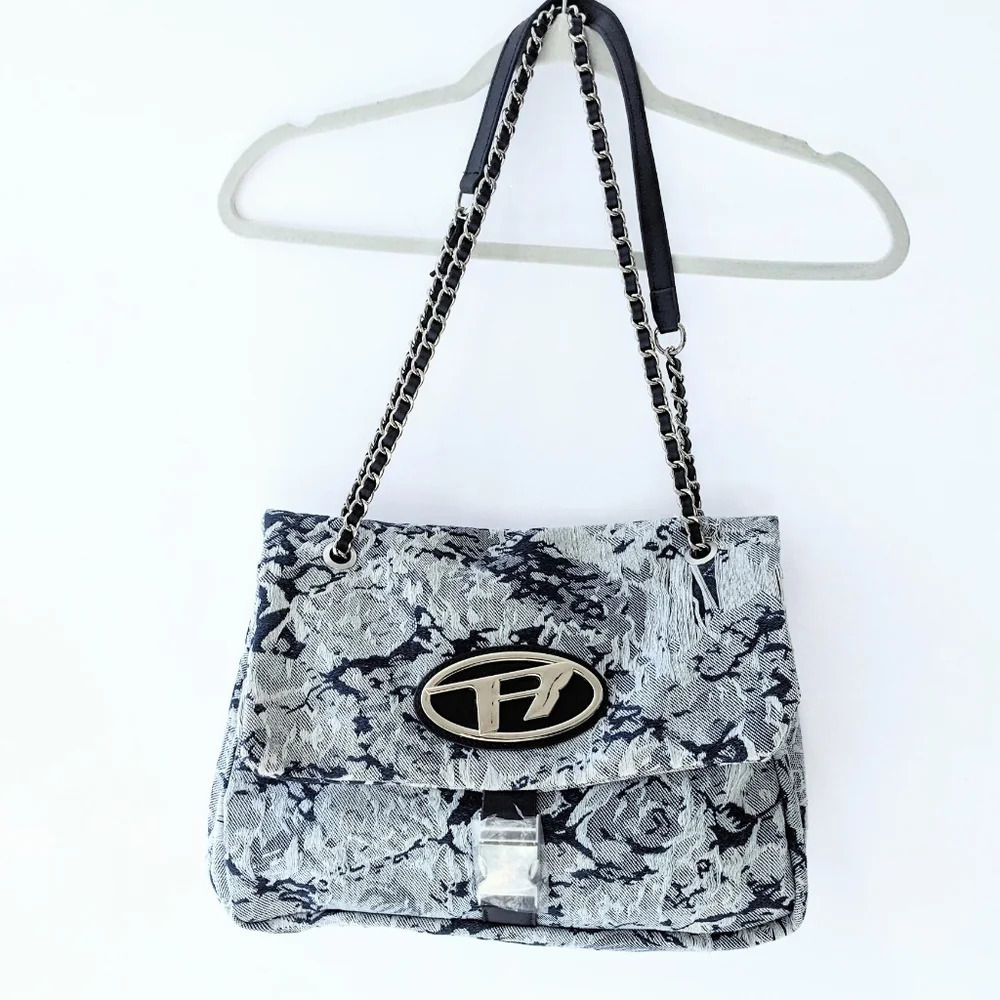 New Denim Canvas Chain Shoulder Flap Large Capacity Bag* - Picture 4 of 16